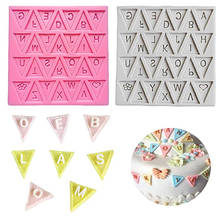 Letter Flag Fondant Bunting Silicone Mold Cake Decorating Chocolate Mould Pennant Handmade Baking Tools Triangle Alphabet Mould 2024 - buy cheap