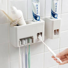 Soporte para cepillo de dientes, dispensador automático de pasta de dientes, exprimidor de pasta de dientes, estante de montaje en pared, juego de accesorios de baño, 1 ud. 2024 - compra barato