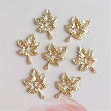 10Pcs/lot Alloy Metal Golden Mapel Leaf Buttons Pendants Ornaments Jewelry Earrings Choker Hair DIY Jewelry Accessories Handmade 2024 - buy cheap