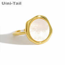 Uini Tail new design hot-selling 925 Tibetan silver geometric round open ring simple personality fashion dynamic shell ring 2024 - buy cheap
