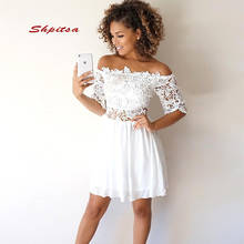 White Lace Short Homecoming Dresses Chiffon Graduation 8th Grade Prom Dresses Junior Cocktail Formal Dresses 2024 - buy cheap