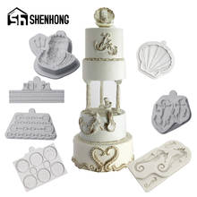 SHENHONG Fondant Silicone Molds Sea Theme Cake Decorating Coins Chains Anchors Paste Mould Clay Craft Baking Pastry Form 2024 - buy cheap