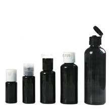 Botella de plástico vacía con tapa de 50ml, contenedor de cosméticos, cubierta transparente, de plástico negro vacío de 100ml, 100 Uds. 2024 - compra barato