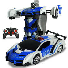 Carro de controle remoto, 2 em 1, brinquedo de proteção para crianças, carro de controle remoto de transformação 2024 - compre barato
