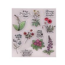 Flores hierba dulce palabras DIY tarjeta álbum de recortes manualidades de papel silicona goma transparente sellos para álbum de recortes 2024 - compra barato