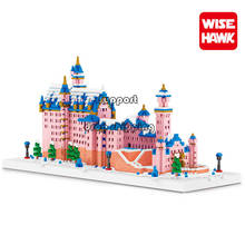 6392 pçs arquitetura cisne pedra castelo blocos de construção rosa parque 3d modelo diy mini tijolos diamante brinquedos para crianças presentes 2024 - compre barato