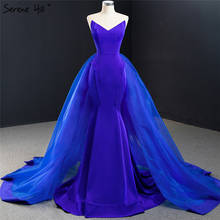 Royal Blue High-Quality Sleeveless Simple Evening Dresses 2021 Mermaid Off Shoulder Sexy Formal Dress Serene Hill HM67117 2024 - buy cheap