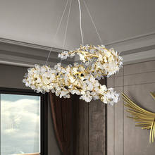 Art Designer Luxury Villa Chandelier Modern Lighting Gold Led Hanging Living Room Bedroom Decoration 2024 - buy cheap