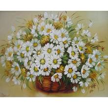 DIY Painting By Numbers Daisy Flowers White Chrysanthemum In Vase Coloring By Numbers On Canvas Digital Painting Home Decortion 2024 - buy cheap