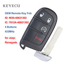 Keyecu OEM funda de mando a distancia inteligente 4 botones 433Mhz para Jeep Renegade 2015 2016 2017 2018 FCC ID: M3N-40821302, IC: 7812A-40821302 2024 - compra barato