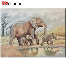 Elephant family 5d diy diamond painting full square round drill diamond embroidery rhinestone kits animals decoration AS0437 2024 - buy cheap
