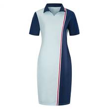 Women Plus Size Short Sleeve Summer Ladies Polo Cotton T Shirt Patchwork Casual Midi Pencil Dress Oversized Robe Femme 2024 - buy cheap