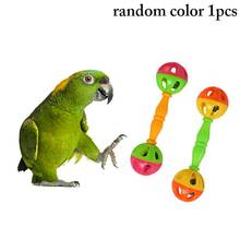 Parrot Rattle Toy Double Headed Hollow Barbell Parrot Toy Pet Interactive Toy Parakeet Chew Toy Bird Accessories Random Color 2024 - buy cheap