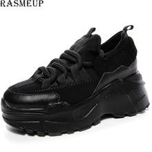 RASMEUP Genuine leather Women's Platform  Sneakers 2019 Fashion Brand Style Women Chunky Shoes Casual Trainers Lady Footwear 2024 - buy cheap