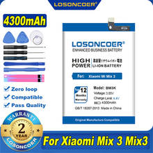 100% original losoncoer 4300mah bm3k bateria para xiaomi mi mix 3 bateria do telefone 2024 - compre barato