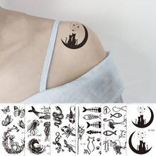 5 шт. маленькие сексуальные черные Мультяшные водонепроницаемые Временные татуировки милые животные татуировки наклейки женский боди арт водонепроницаемые татуировки 2024 - купить недорого