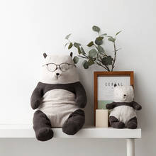 1 pc 30cm Cozy Panda Soft Pillow Toy Handmade Cartoon Animal Cloth Doll Nordic Cotton Linen Stuffed Animal Panda Soft Toys 2024 - buy cheap