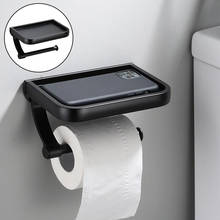 Wall Mounted Toilet Paper Holder with Cellphone Shelf WC Tisssue Storage Rack for Bathroom Decoration Accessories 2024 - buy cheap