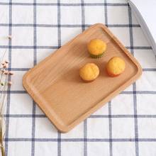 Rectángulo de madera plato de madera maciza platos de frutas plato de té plato de postre artículos de mesa plato para cena conjunto de Sushi para servir Pan 2024 - compra barato
