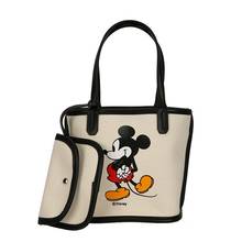 2pcsDisney Микки Маус сумки + Монета Сумка с принтом мышки из мультфильма, для мамы и ребенка сумка на плечо сумка студенческая сумка 2024 - купить недорого