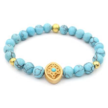 Fashion Nature Wooden Flower Charm Beads 8mm Natural Stones Stretch Bead Bracelet For MEN&WOMEN Jewelry 2024 - buy cheap
