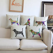 Animal beagle dog watercolor linen Cushion pillow cover Home living room sofa Decoration Cushions covers pillows dogs Pillowcase 2024 - buy cheap