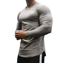 Fashion printing Men's Long Sleeve T-Shirts Tight Running Fitness Shirt Slim Fit cotton Shirts Tee Tops 2024 - buy cheap