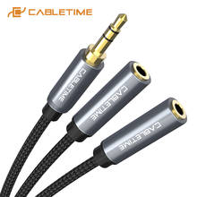 CABLETIME 3,5mm a 2 hembra Jack divisor de auriculares de Cable de Audio de 3,5 Jack Cable Aux para Smartphone Headphon altavoz C107 2024 - compra barato