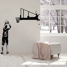 Pegatina de pared para dormitorio de niños, calcomanía de vinilo de baloncesto, sala de estar Decoración Para, Mural extraíble impermeable, O137 2024 - compra barato