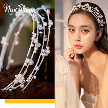 NiuShuya Multi-layer White Elegant Wedding Headbands Tiaras Bridal Hairbands Wedding Hair Accessory Prom Hair Jewelry 2024 - buy cheap