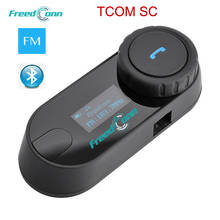 Переговорное устройство для мотоциклетного шлема FreedConn, Bluetooth-гарнитура для мотоциклетного шлема с ЖК-экраном, FM-радио, TCOM-SC SC 2024 - купить недорого