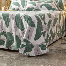 Lençol de algodão com estampas de folhas, cama plissada, sem fronha, 1 peça 2024 - compre barato