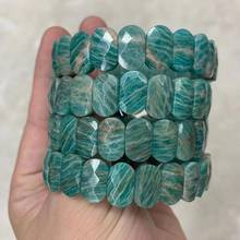 blue amazonite stone beads bracelet natural gemstone jewelry bangle for woman for gift wholesale ! 2024 - buy cheap