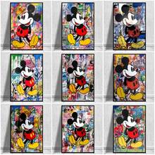 Graffiti Art Mickey Mouse Disney Painting Street Art Canvas Painting Poster and Print Wall Art Picture for Living Room 2024 - buy cheap