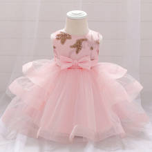 2020 пышное платье для маленьких девочек платье для первого дня рождения для крещения, одежда для девочек платье принцессы с блестками праздничные и свадебные платья для девочек 2024 - купить недорого