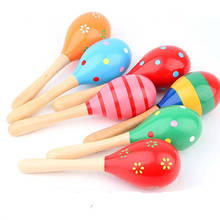Wooden Maraca Wood Rattles Baby Colorful Wooden Hand Rattles Sand Hammer Baby Shaker Percussion Musical Instrument Kid Toys 2024 - buy cheap