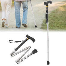Bastón de altura ajustable para caminar, muleta plegable, bastón de senderismo, bastón plegable antideslizante para ancianos, cuidado de la salud 2024 - compra barato