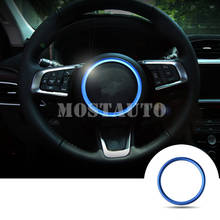 Cubierta de lentejuelas para volante Interior de coche, embellecedor para Jaguar f-pace X761, XE, X760, XF, X260, azul, plateado y rojo, 1 unidad 2024 - compra barato