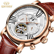 KINYUED-reloj con mecanismo automático de Tourbillon para hombre, accesorio masculino de pulsera resistente al agua con mecanismo automático de Tourbillon, complemento deportivo de marca de lujo con diseño militar, envío directo 2024 - compra barato