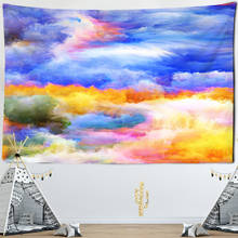 Colorful Clouds psychedelic Wall hanging Tapestry Mandela yoga throw beach throw carpet Hippie Dorm Home Decor 2024 - buy cheap
