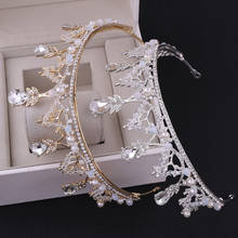 Korean Rhinestone Pearl crown Bridal Wedding headdress hair jewelry wholesale 2024 - buy cheap