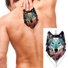 Waterproof Temporary Tattoo Sticker Wolf Large Animal Triangle Dot Design Fake Tatoo Flash Tatto Arm Leg Body Art for Women Men 2024 - buy cheap