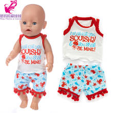 43cm Baby Doll summer vest short pants for baby new born doll clothes 18 Inch American OG girl Doll outfits 2024 - buy cheap