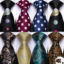 Dibangu conjunto de gravata e abotoaduras, lenço e abotoaduras de seda, jacquard, estampa floral, caxemira, para negócios, gravata formal de pescoço, para festa de casamento 2024 - compre barato