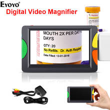 Eyoyo 4.3" Handheld Portable Digital Magnifier 2X-12X Zoom Electric reading aid 2 LED lights Foldable handle for low vision 2024 - buy cheap