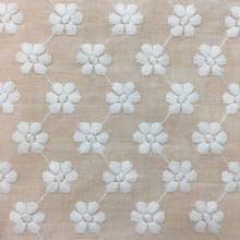 Tela de vestido de encaje bordado Floral de gasa de algodón blanco, mantel fino, Material de tela de costura de retazos, ancho de 130cm 2024 - compra barato