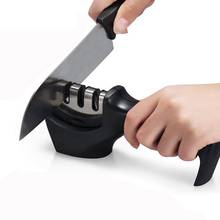 Afiador de facas profissional com 3 estágios, pedra de afiar para cozinha, aço de tungstênio, carboneto de cerâmica, ferramentas para facas de cozinha 2024 - compre barato