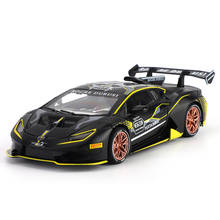1:32 Sports Car Alloy Car Model Diecast Toy Vehicle Metal Black Sound Light Car Doors Open Pull Back Kids Birthday Gifts Toys 2024 - buy cheap