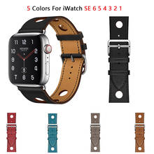Correa de cuero para Apple watch, pulsera deportiva de 38/42mm para iWatch Series 5 4 3 SE, 40mm 44mm 2024 - compra barato