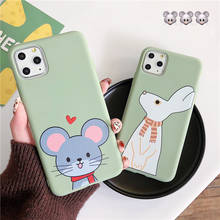Cute rabbit mouse soft case for iphone 11 pro x xs max xr 8 7 6 6s plus matte silicone phone cover Simple  coque fundas capa 2024 - купить недорого